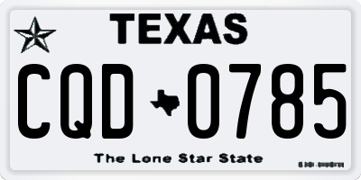 TX license plate CQD0785