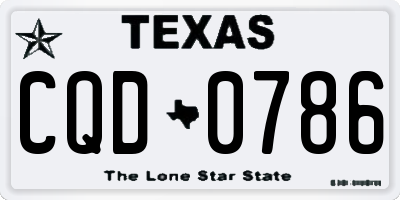TX license plate CQD0786