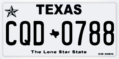 TX license plate CQD0788