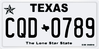 TX license plate CQD0789