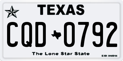 TX license plate CQD0792