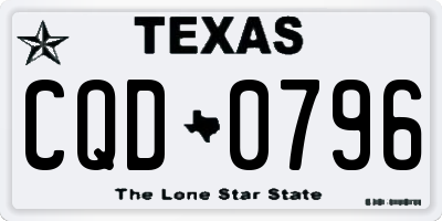 TX license plate CQD0796