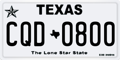 TX license plate CQD0800