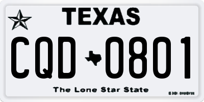 TX license plate CQD0801
