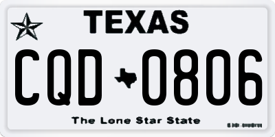TX license plate CQD0806