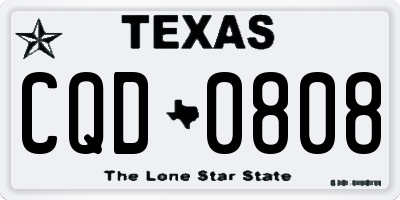 TX license plate CQD0808