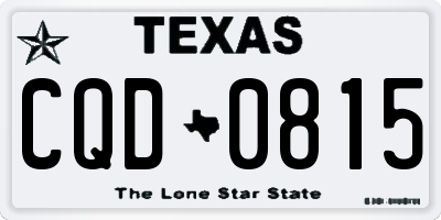 TX license plate CQD0815