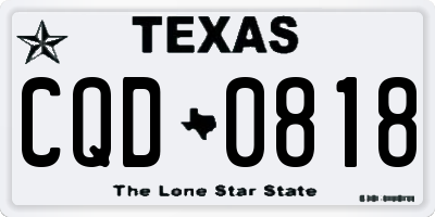 TX license plate CQD0818