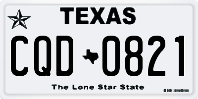 TX license plate CQD0821
