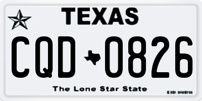 TX license plate CQD0826