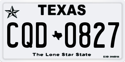TX license plate CQD0827