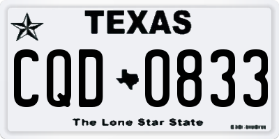 TX license plate CQD0833
