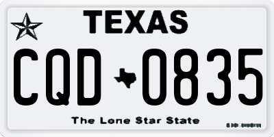 TX license plate CQD0835
