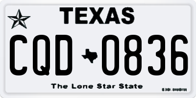 TX license plate CQD0836