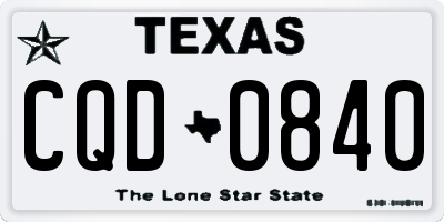 TX license plate CQD0840