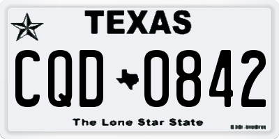 TX license plate CQD0842