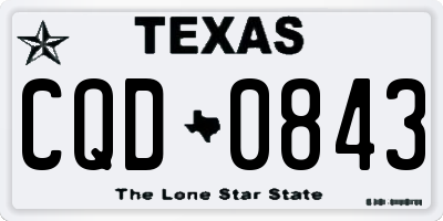 TX license plate CQD0843