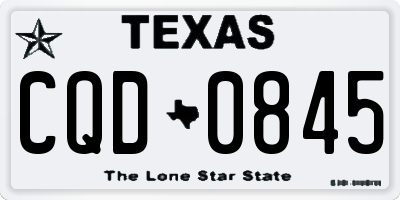 TX license plate CQD0845
