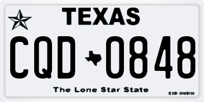 TX license plate CQD0848