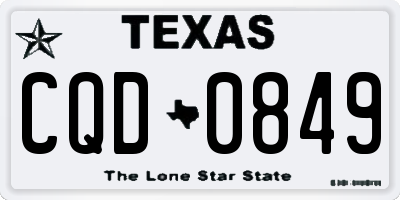 TX license plate CQD0849
