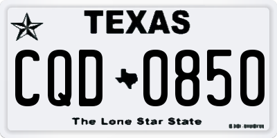 TX license plate CQD0850