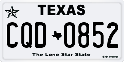 TX license plate CQD0852