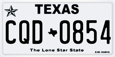 TX license plate CQD0854
