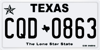 TX license plate CQD0863