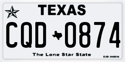 TX license plate CQD0874