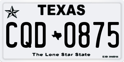 TX license plate CQD0875