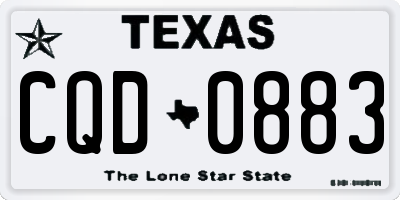 TX license plate CQD0883