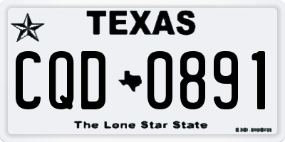 TX license plate CQD0891