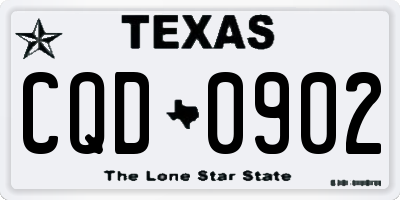 TX license plate CQD0902
