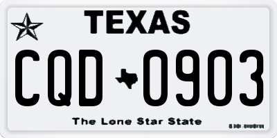 TX license plate CQD0903
