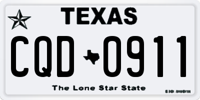 TX license plate CQD0911