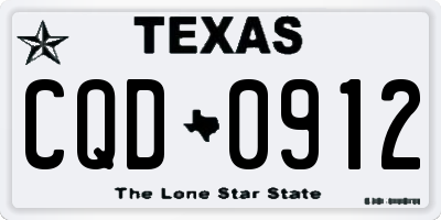 TX license plate CQD0912