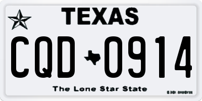 TX license plate CQD0914