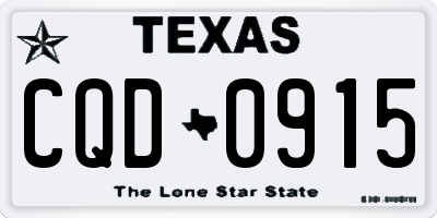 TX license plate CQD0915