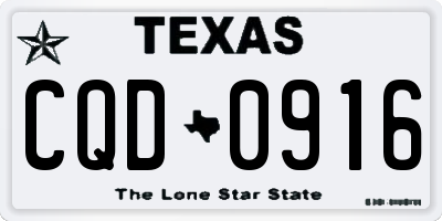TX license plate CQD0916