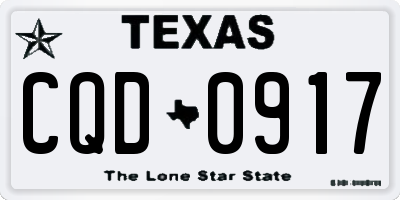 TX license plate CQD0917