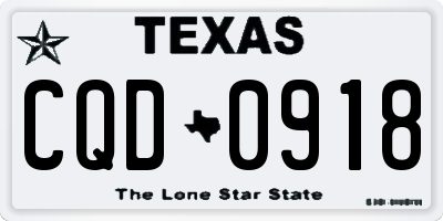 TX license plate CQD0918