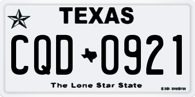 TX license plate CQD0921