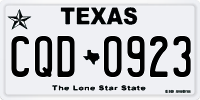 TX license plate CQD0923