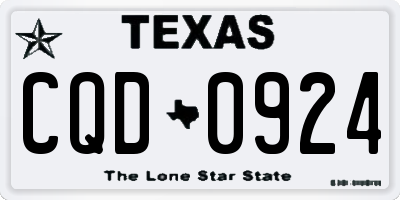 TX license plate CQD0924