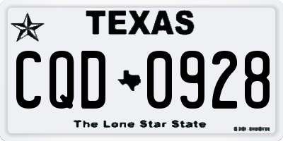 TX license plate CQD0928