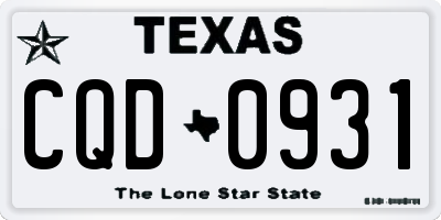 TX license plate CQD0931