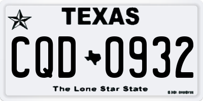 TX license plate CQD0932