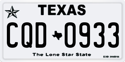 TX license plate CQD0933