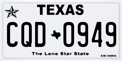 TX license plate CQD0949