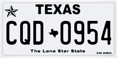 TX license plate CQD0954